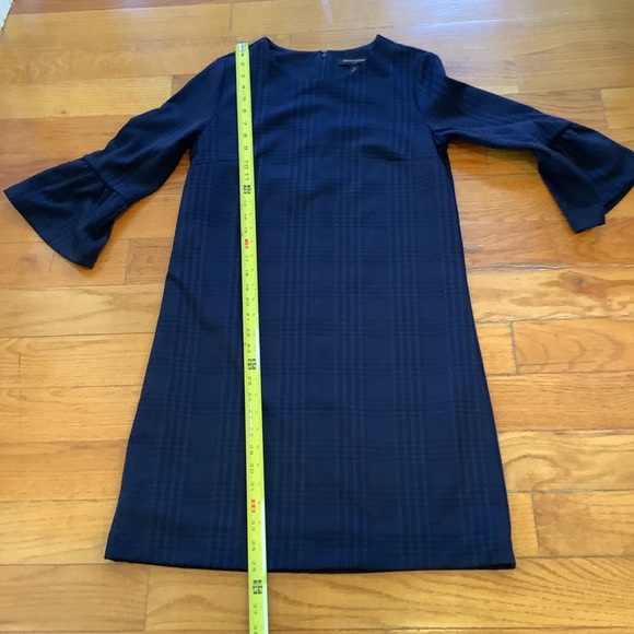 Banana Republic Blue and Black Plaid Dress Size Small 3/4 Bell Sleeves - Picture 8 of 12